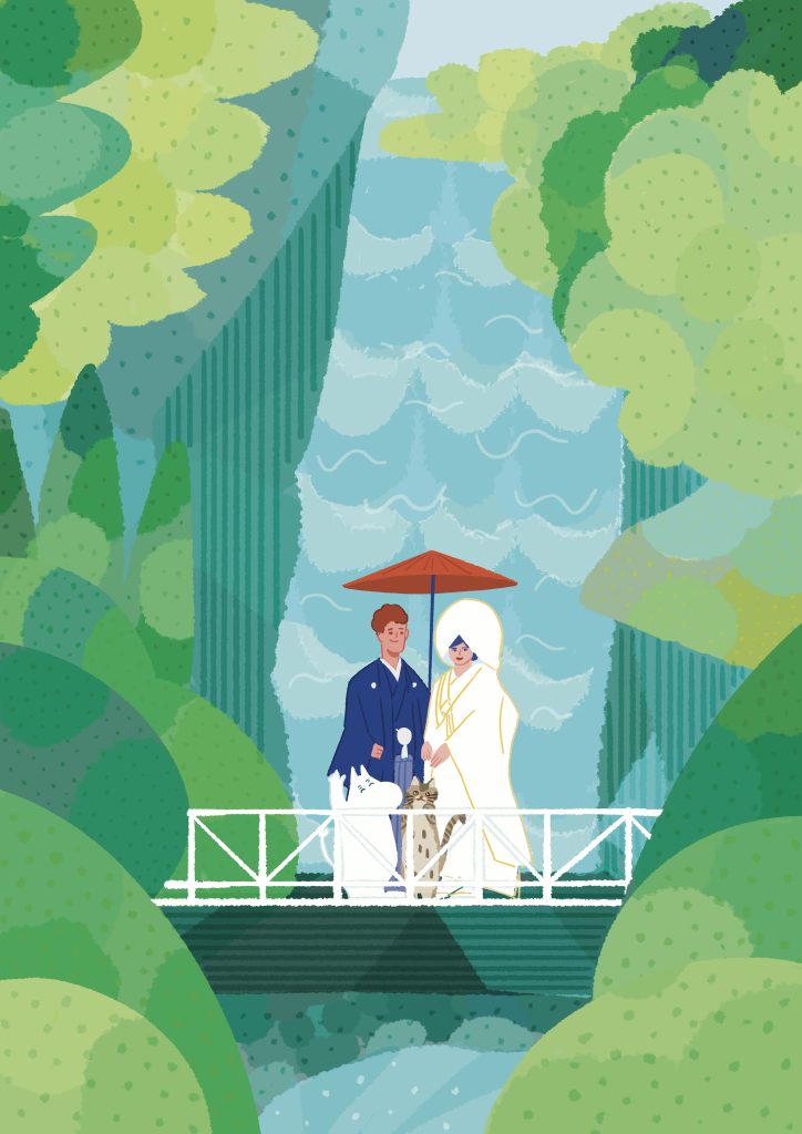 結婚式ウェルカムボード用イラストレーション